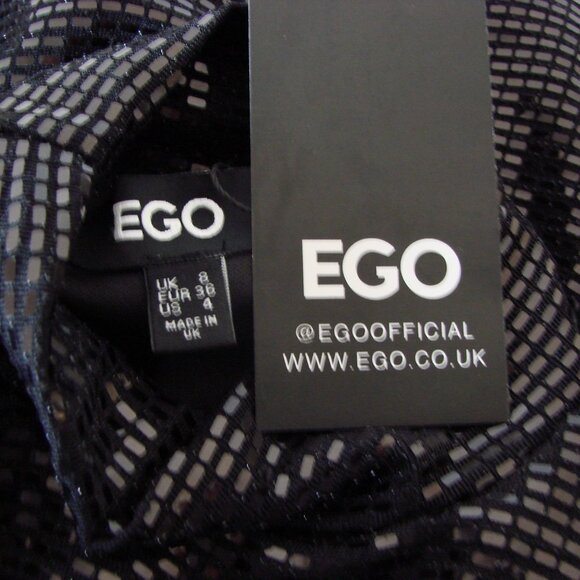 EGO Black Sequin Cut Out Mini Dress Holiday Party BRAND NEW WITH TAGS NWT NEW 8 - Picture 4 of 16